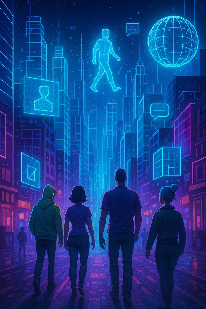 아바타들이 움직이는 메타버스 디지털 도시