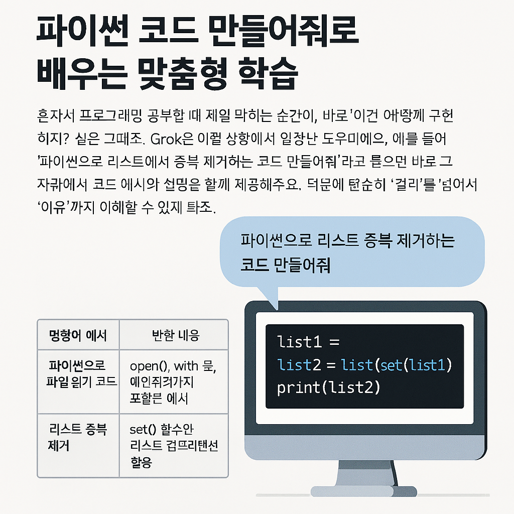 그록으로 학습 창의력 향상