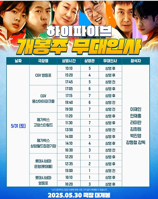 영화 하이파이브 정보 등장인물 무대인사 유아인 쿠키