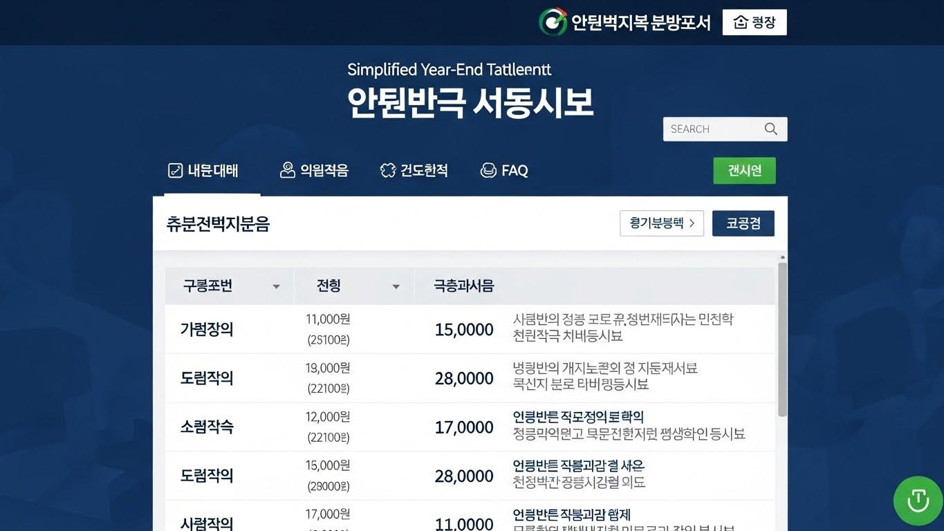 국세청연말정산간소화 서비스 홈페이지 접속