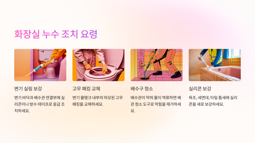 화장실 누수 조치 요령