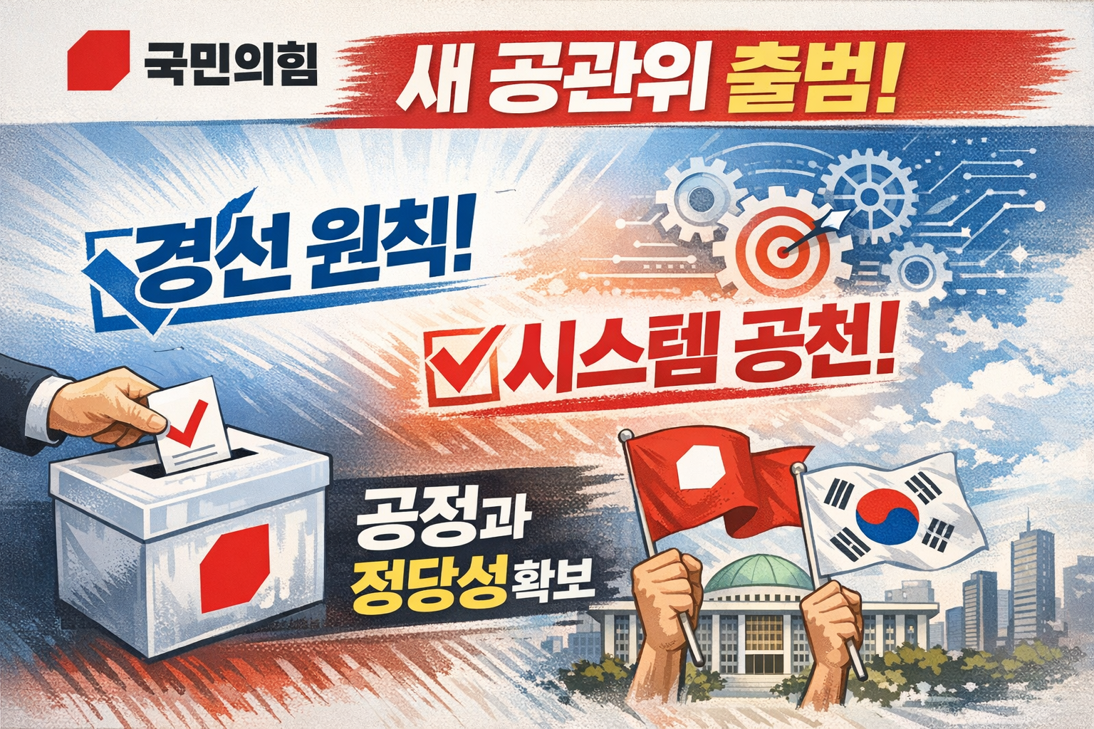 국민의힘 박덕흠 새 공관위 가동: "경선 원칙"으로 공천 잡음 정면 돌파 선언!