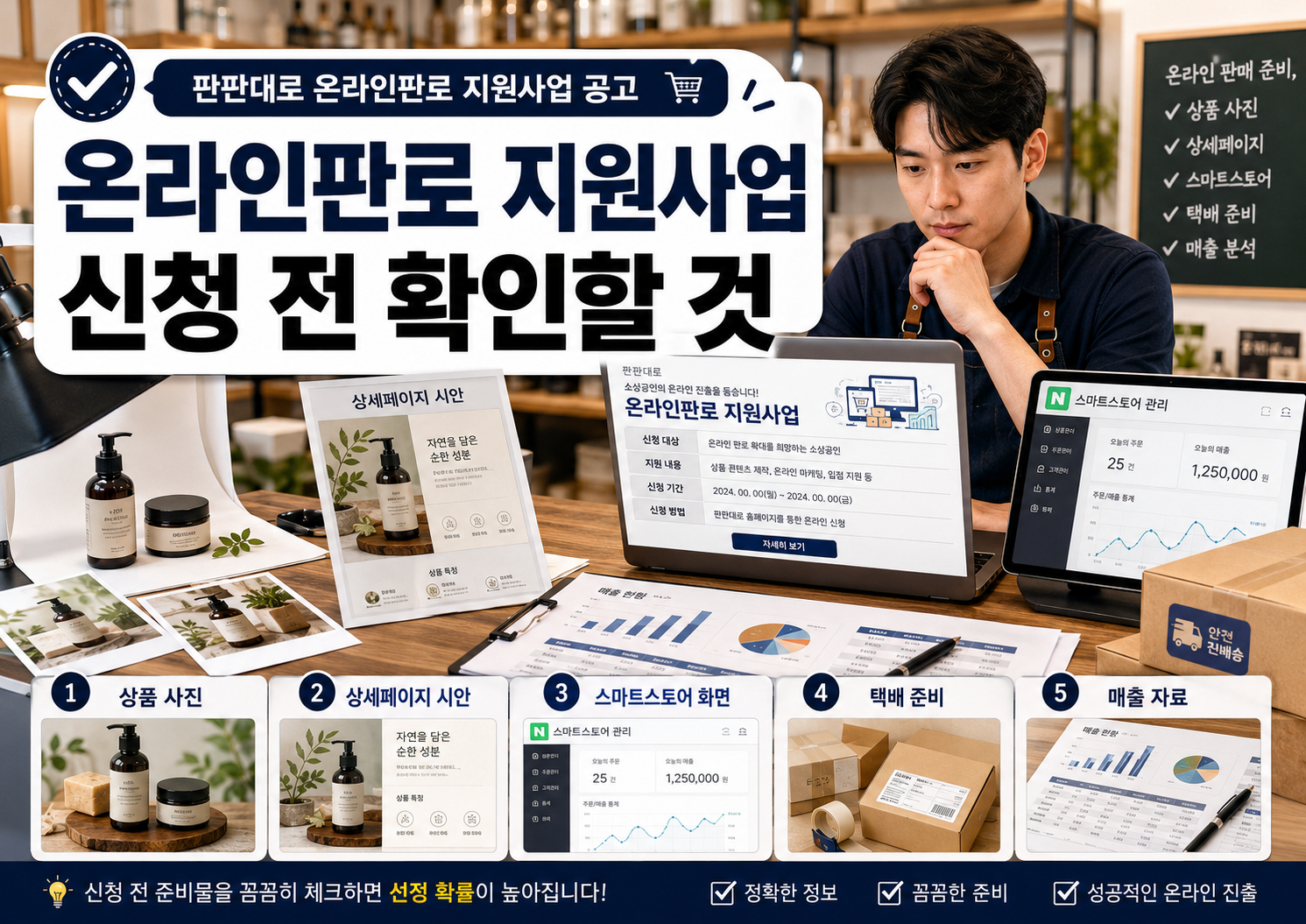 소상공인 온라인판로 지원사업 스마트스토어 상세페이지 신청 전 확인사항