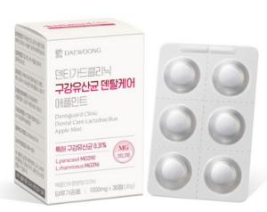 대웅제약 덴티가드클리닉 구강유산균 덴탈케어 애플민트 30g&#44; 30정&#44; 1개
