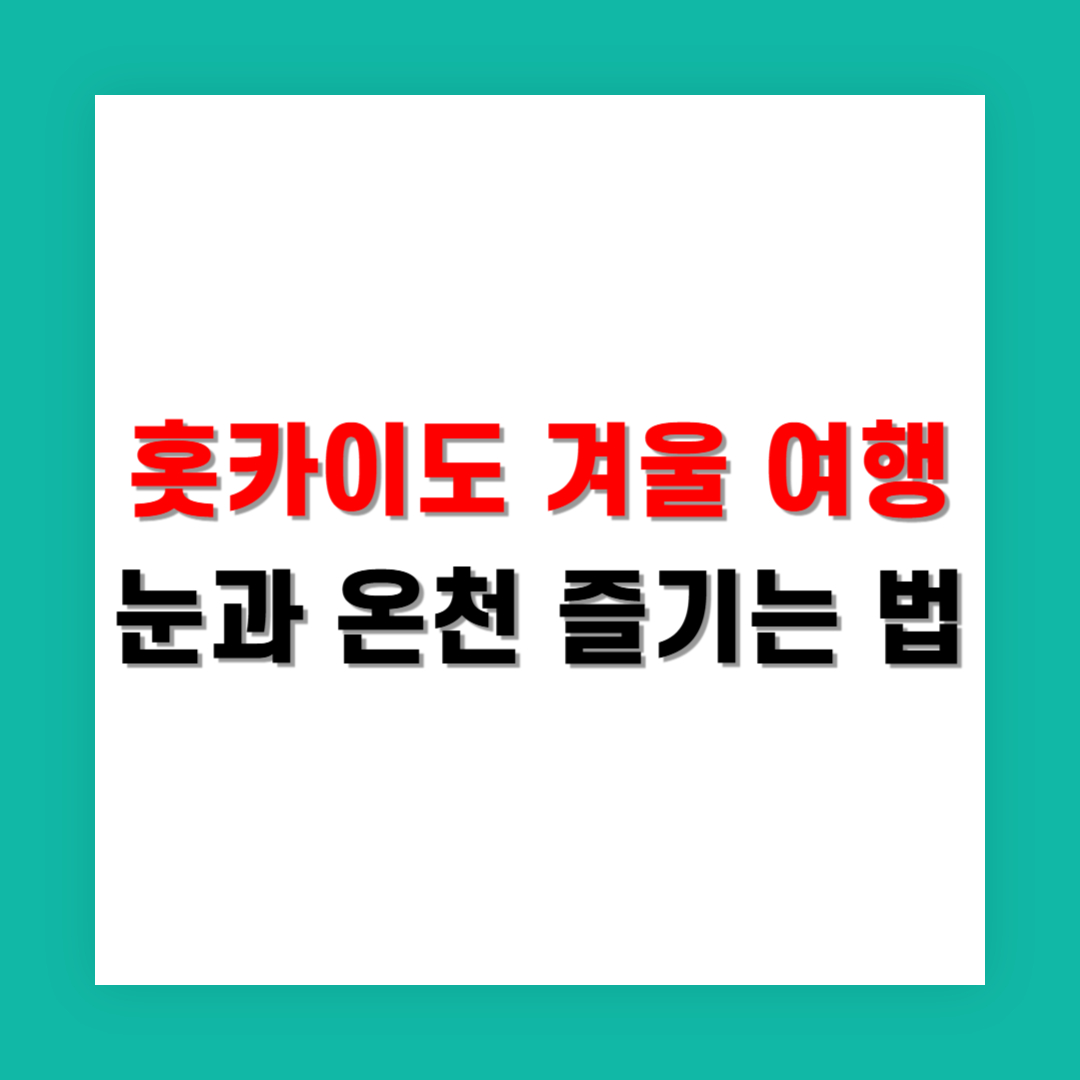 홋카이도 겨울 여행, 눈과 온천을 동시에 즐기는 법
