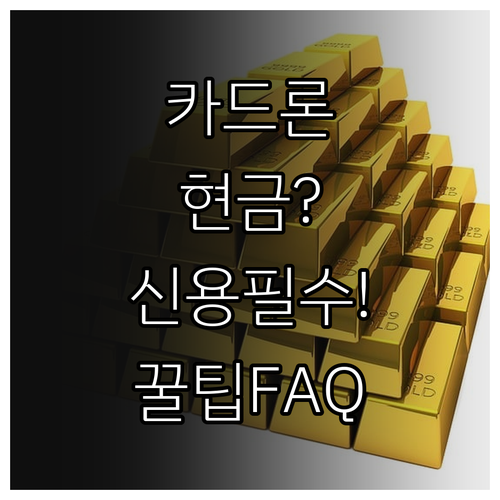 신용 관리 필수 카드론 현금서비스 이..