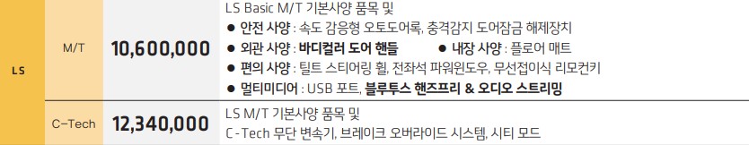 스파크가격표-LS