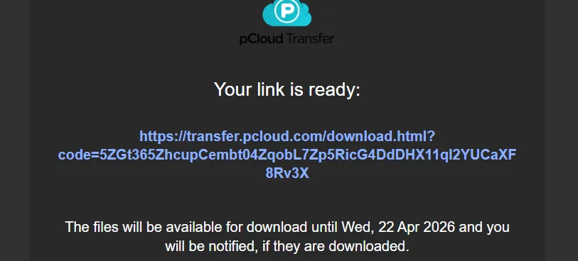 무료 20GB 클라우드 pCloud Transfer