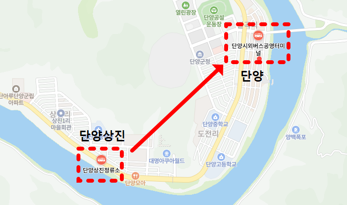 단양시외버스터미널 위치-지도