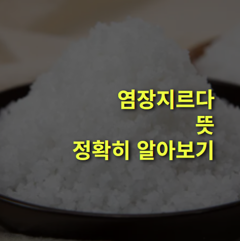 염장지르다 란? 뜻 완벽히 정리!
