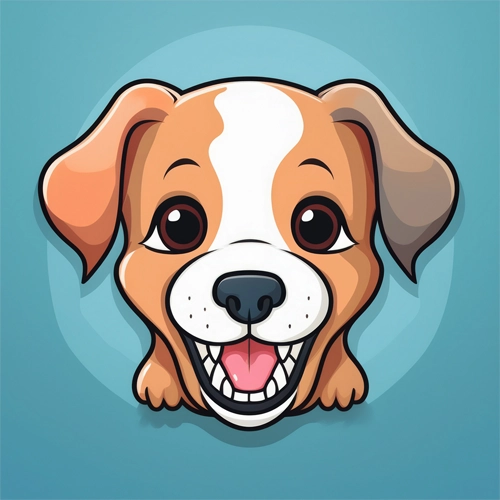 강아지가 활짝 웃는 모습