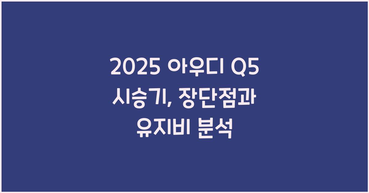 2025 아우디 Q5 시승기 제원 연비 장단점 유지비 오너평가