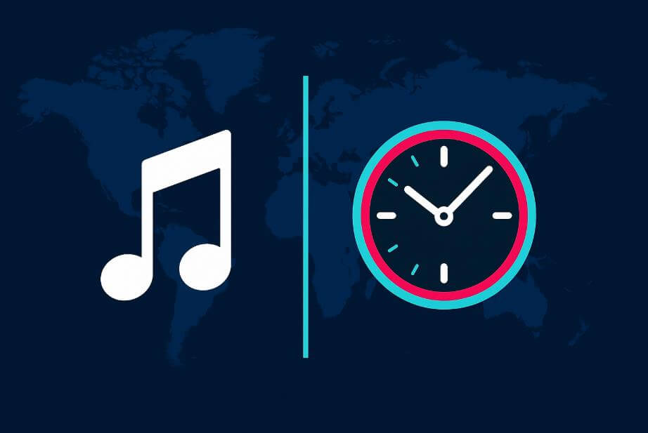 음표와 시계 아이콘 대비한 글로벌 이미지