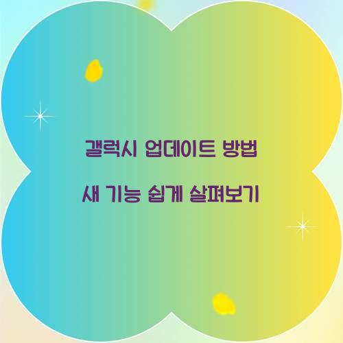 갤럭시 업데이트 방법