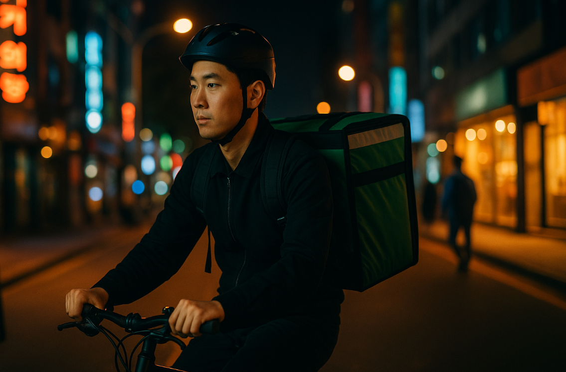 퇴근 후 배달 부업 중인 직장인