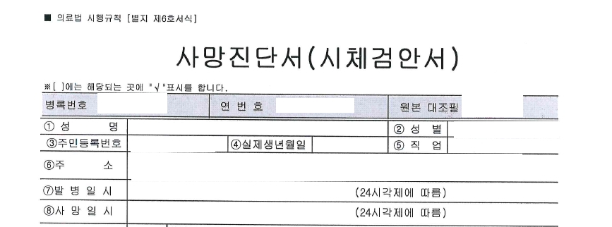 사망진단서