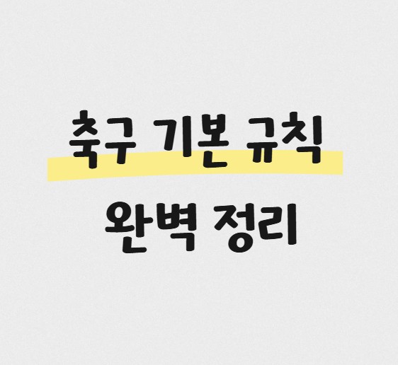 축구 기본 규칙 완벽 정리