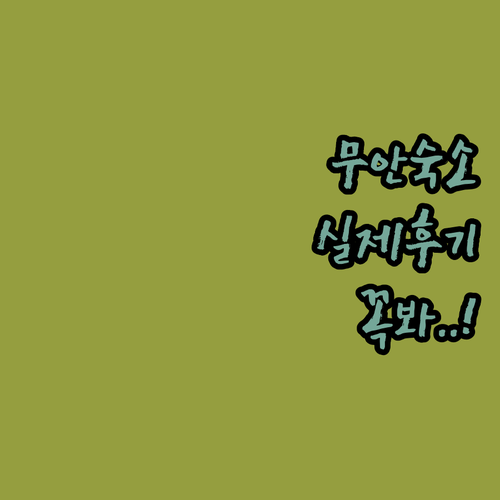 무안 숙소 추천 리스트와 직접 다녀온..