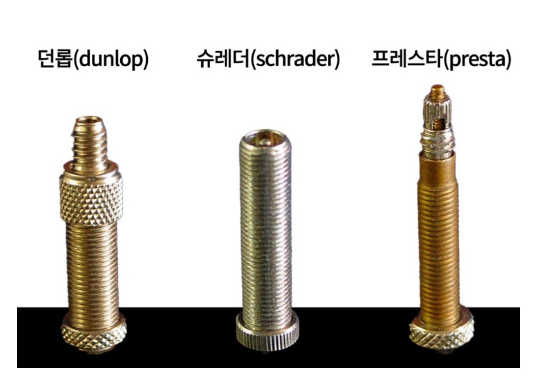 슈레더 밸브와 프레스타 밸브 형태 비교