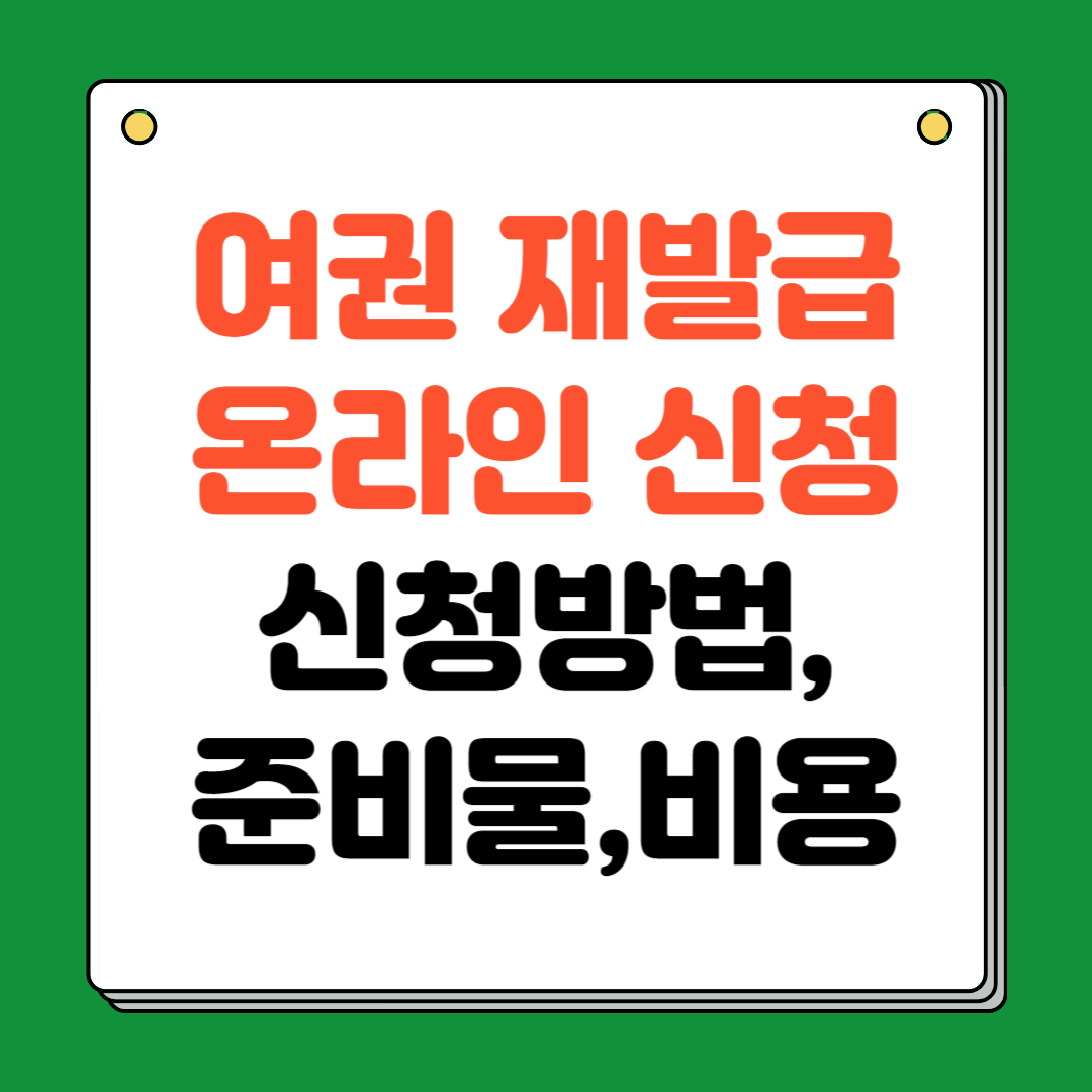 여권 재발급 온라인 신청 방법 준비물 비용 (2024기준)