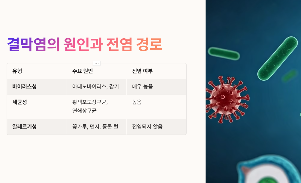 결막염의 원인과 전염 경로