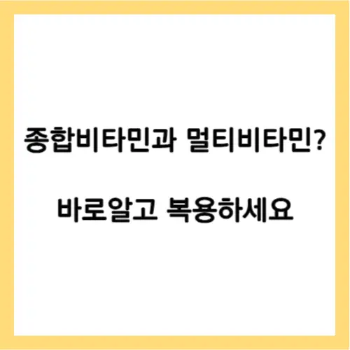 종합비타민 멀티비타민