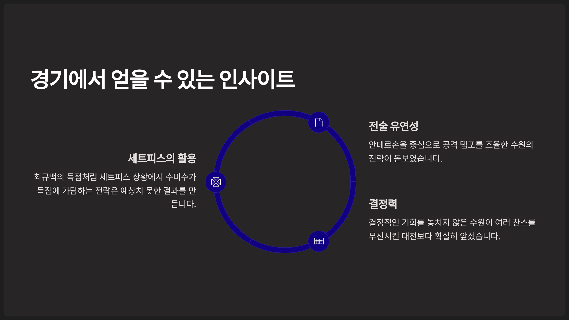 경기에서 얻을 수 있는 인사이트