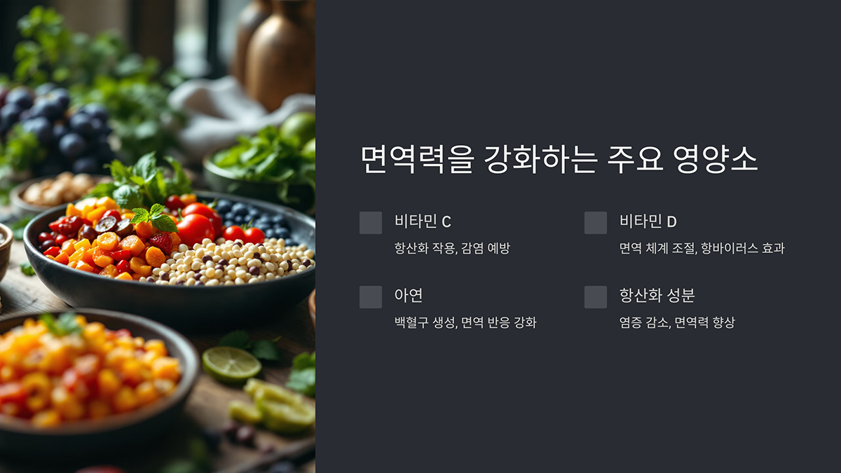 면역력을 강화하는 주요 영양소