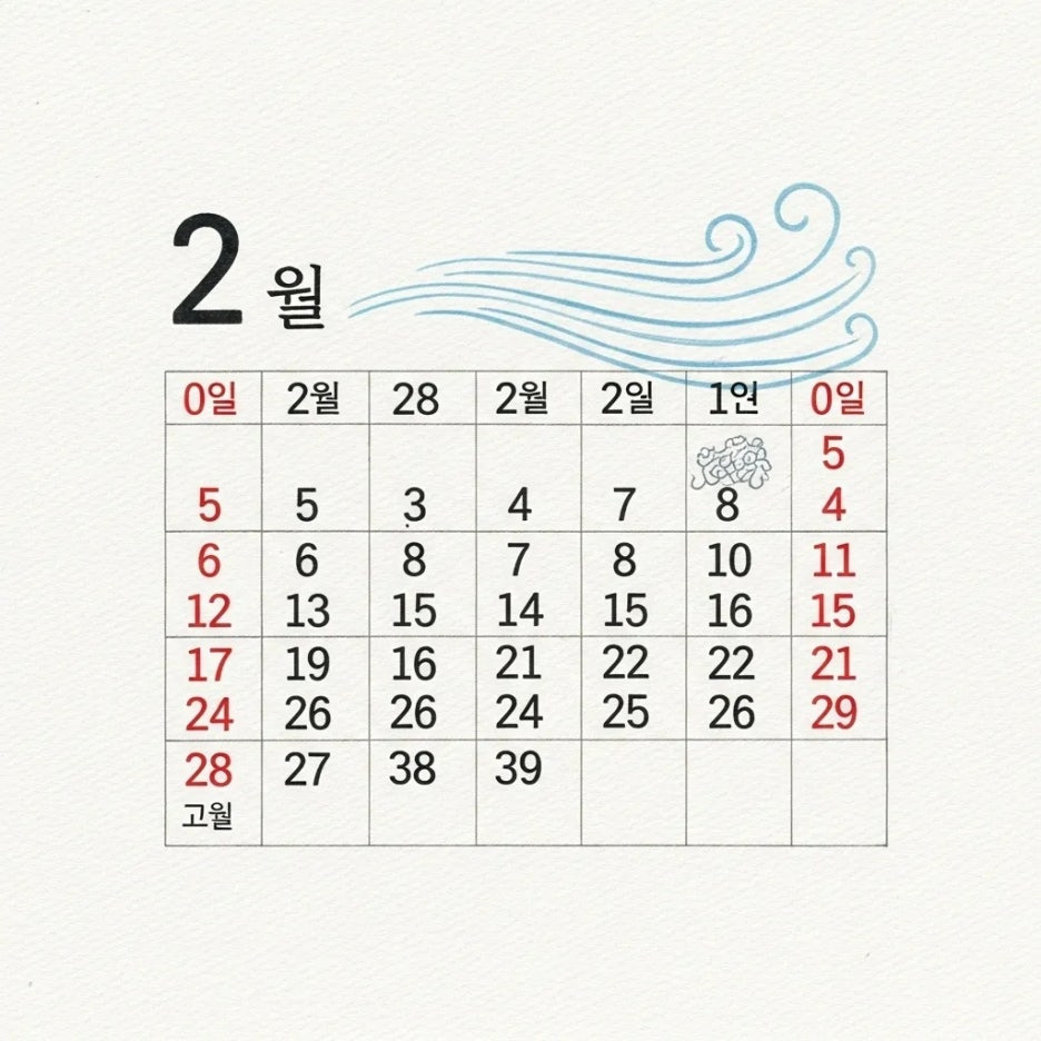 전통 달력 속 영등날의 모습