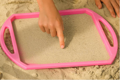 sand writing for kids