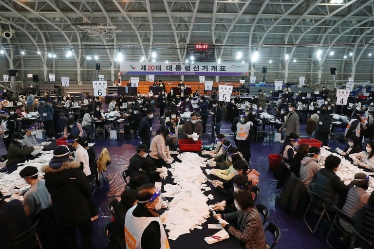 대한민국 대선 투표 개표 현장사진