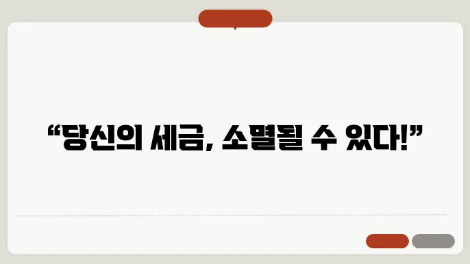체납 세금 종류에 따른 소멸시효 및 확인방법