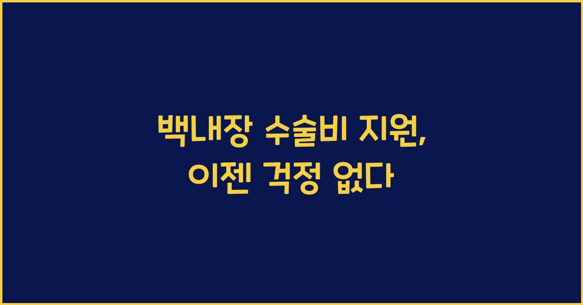백내장 수술비 지원