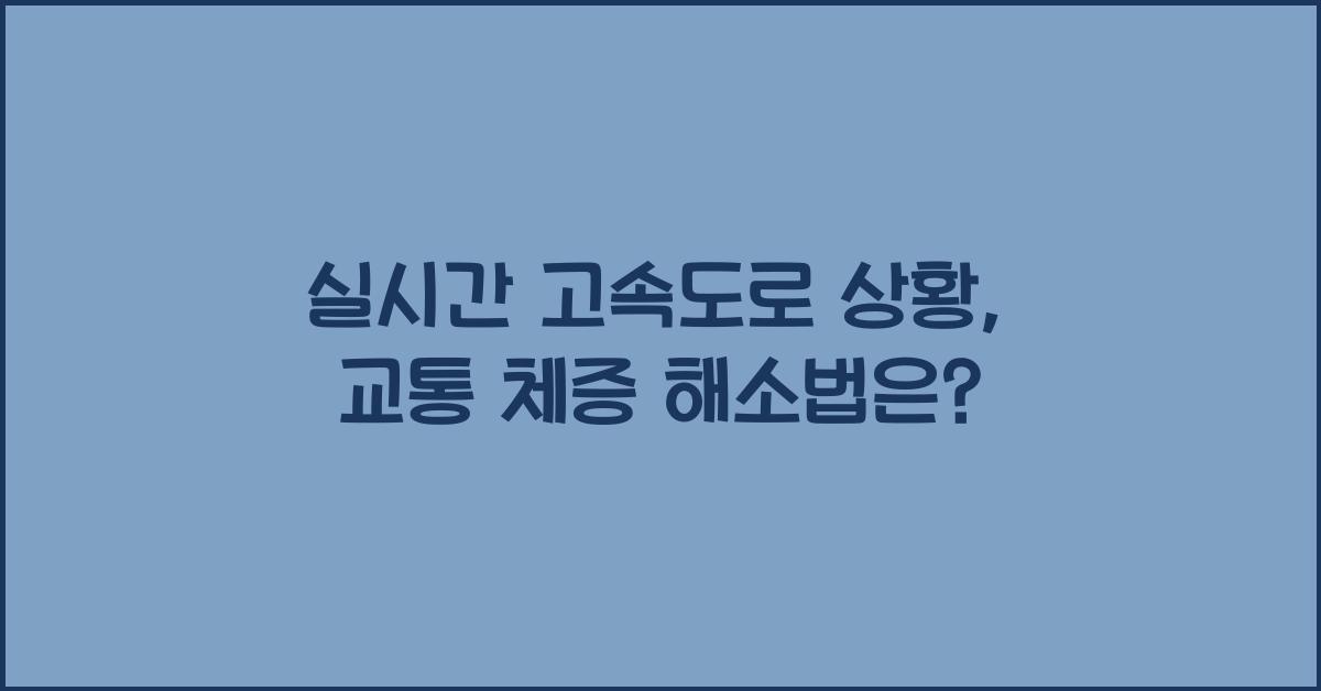 실시간 고속도로 상황