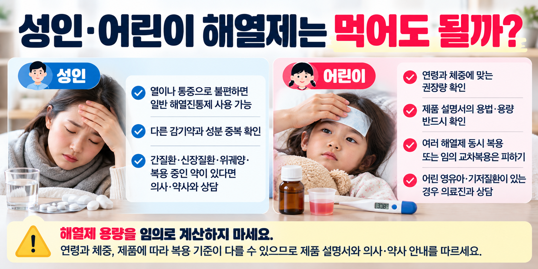 성인 어린이 독감주사 후 해열제 복용 기준 안내 이미지