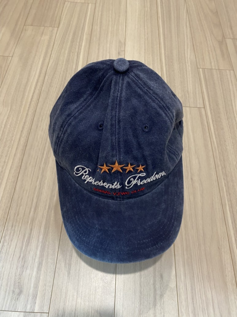 브이투 VTWO 스타 스톤 워시드 스톤워싱 빈티지 볼캡 모자 네이비 (NAVY)