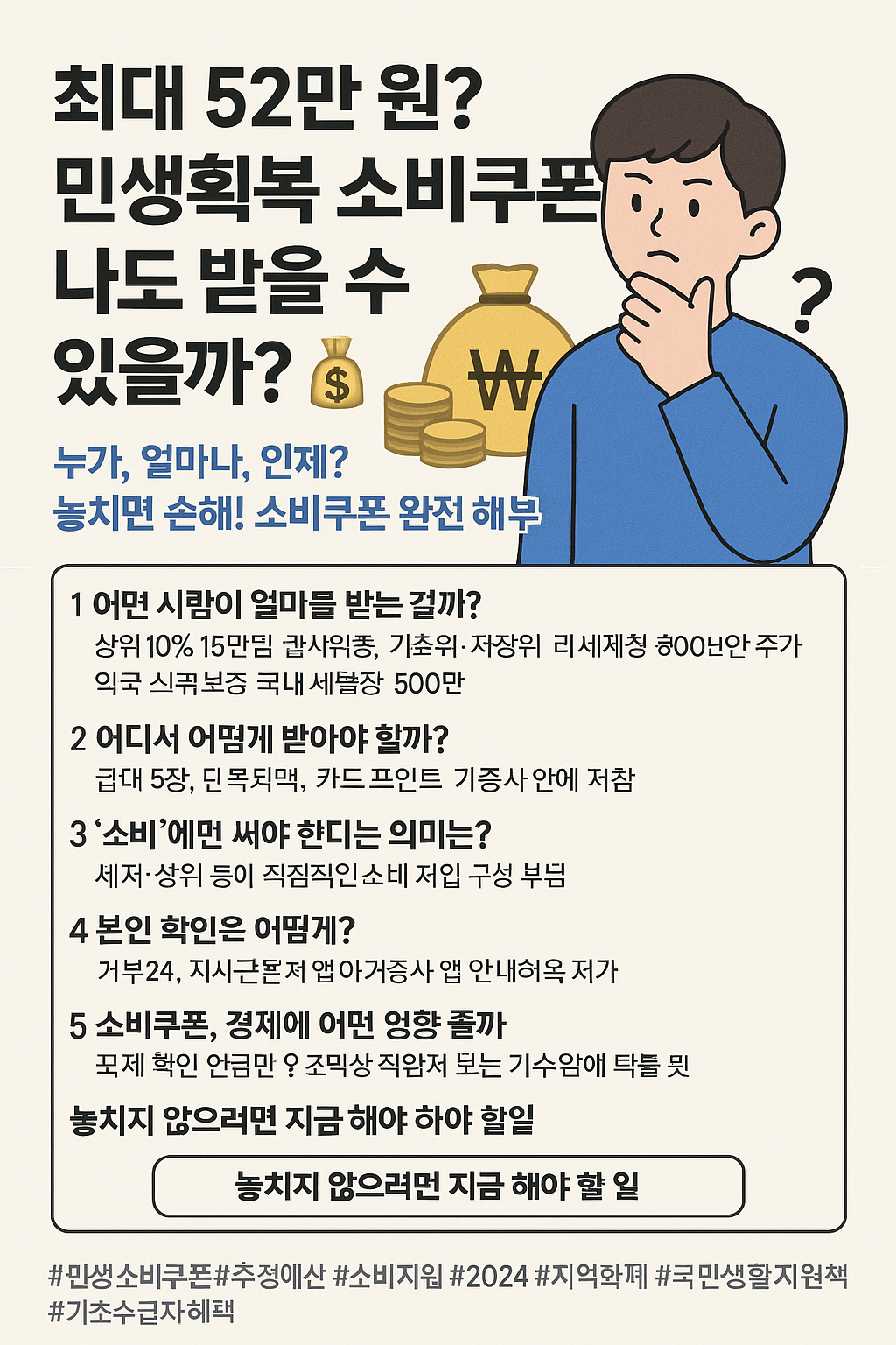 최대 52만 원? 민생회복 소비쿠폰, 나도 받을 수 있을까?