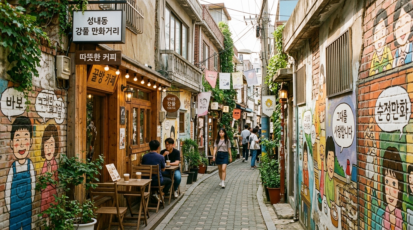 강풀만화거리의 따뜻한 풍경