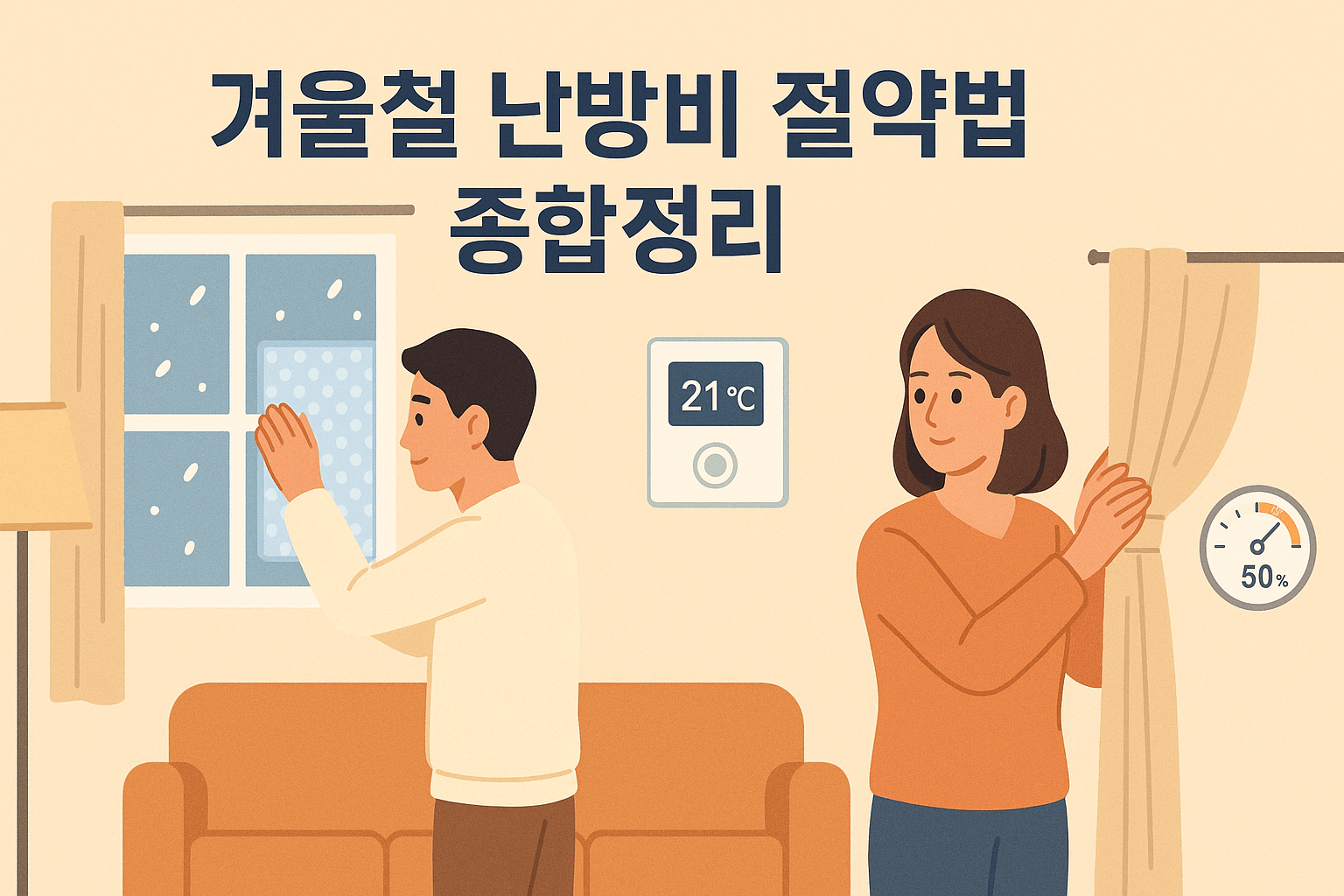 겨울철 난방비 절약법 종합정리: 단열·습도·보일러 설정 최적화