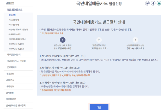 국민내일배움카드 신청, 자격, 사용처, 신청방법