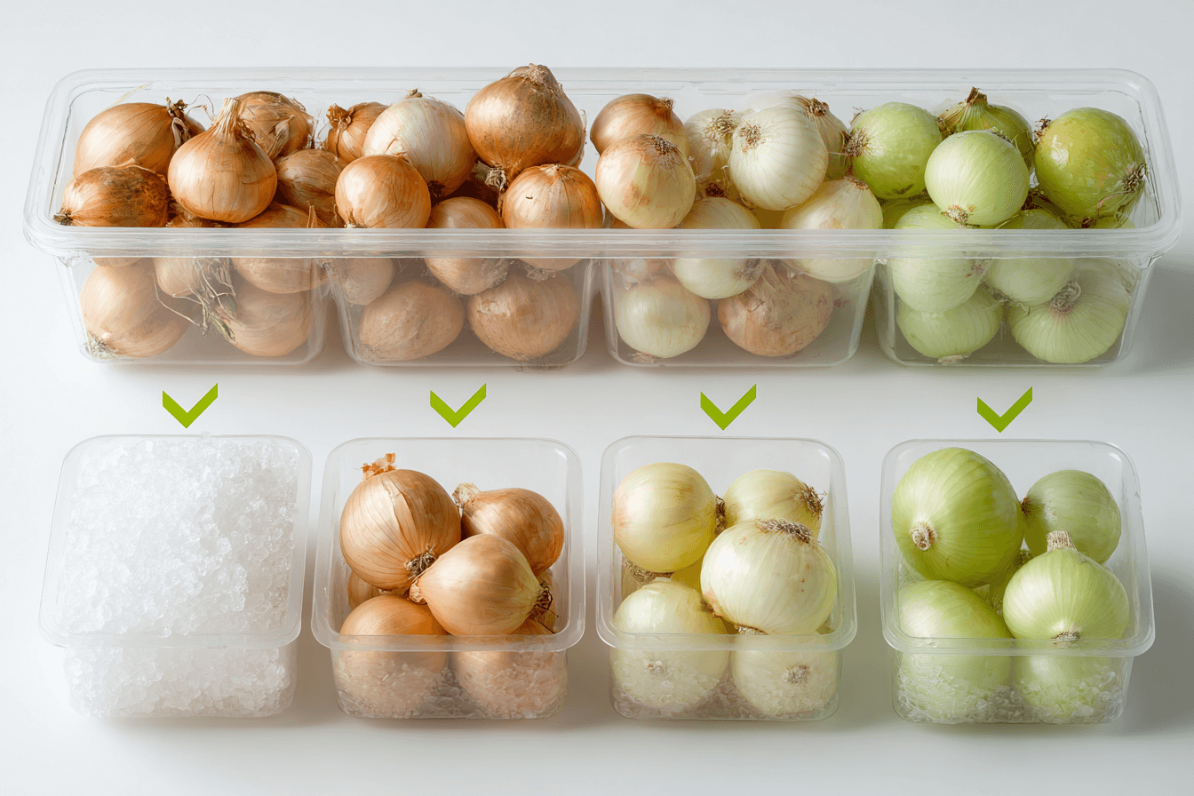 보관용기에-담긴-다양한-양파들