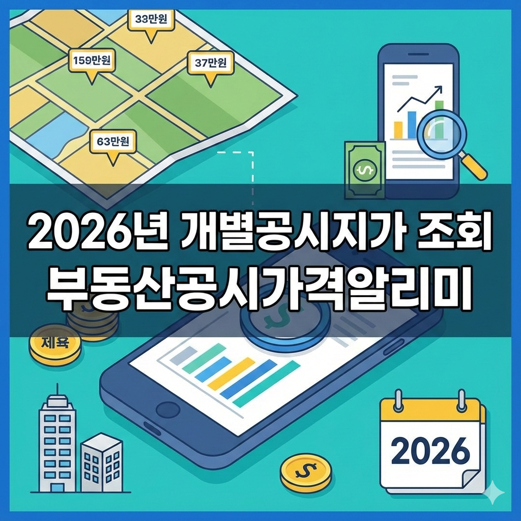 2026년 개별공시지가 조회 부동산공시가격알리미 쉽고 정확하게 확인하는 법