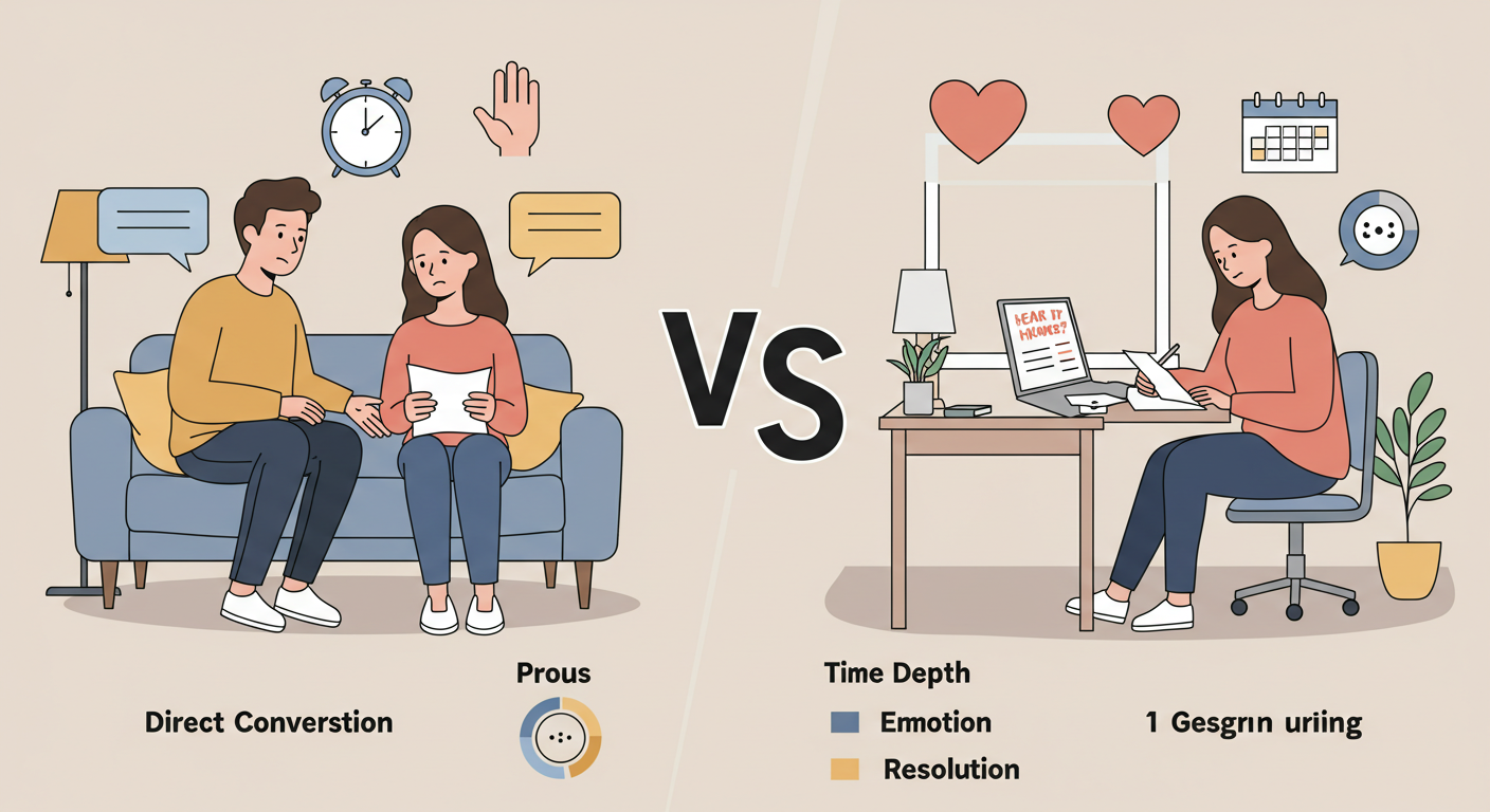 남편 소통법 비교 그림