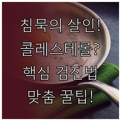 침묵의 살인자 이상지질혈증 핵심 검진..
