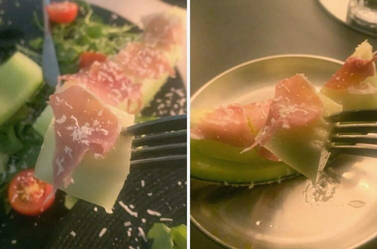 먹기 좋게 잘려진 프로슈토