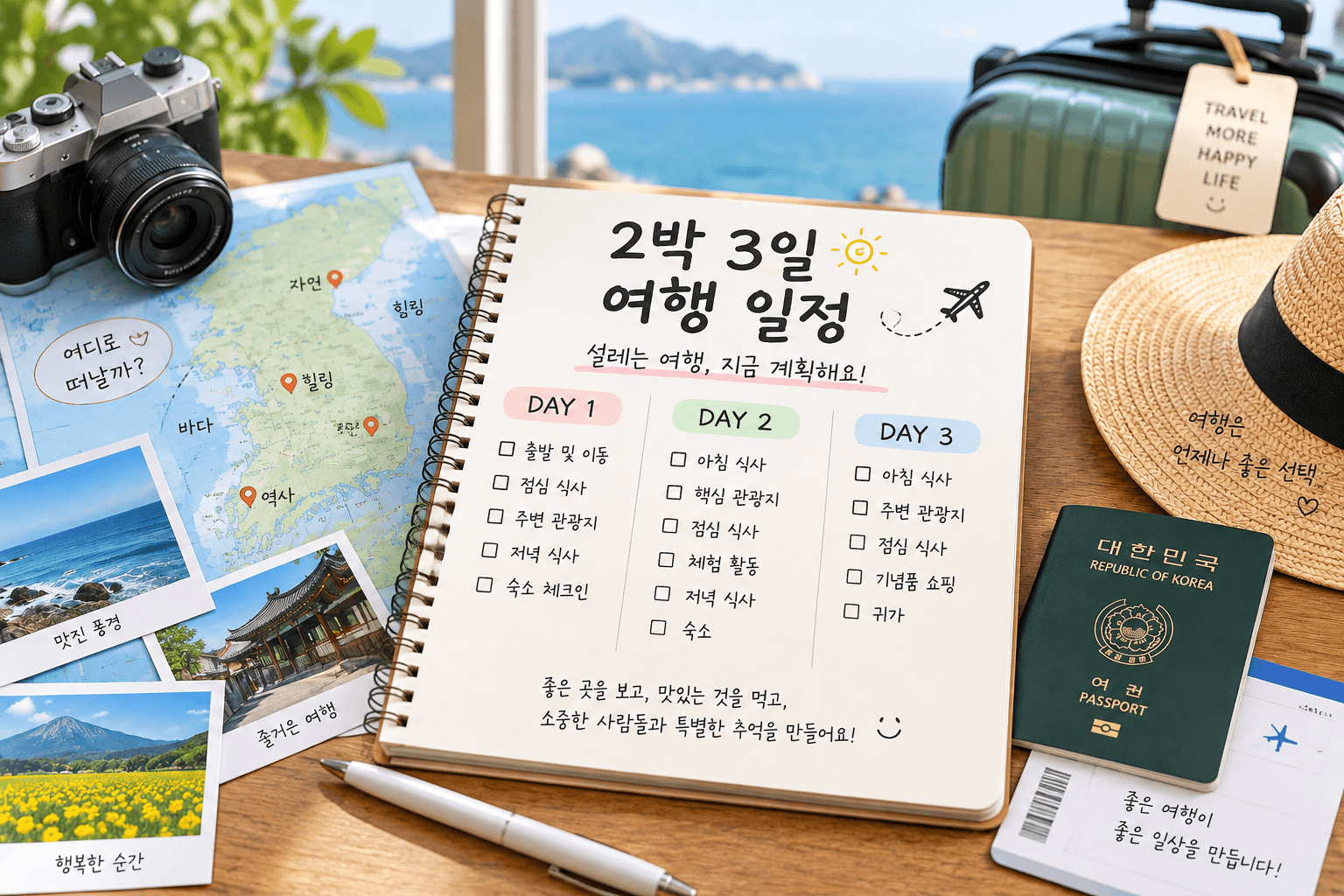 2박 3일 여행 계획