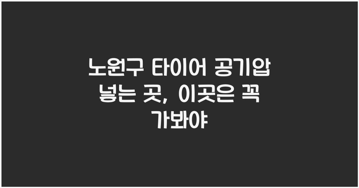 노원구 타이어 공기압 넣는 곳