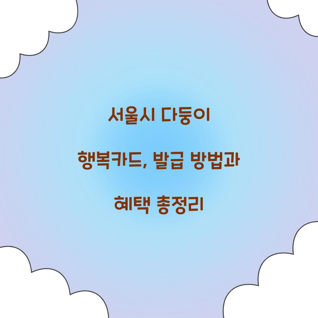 서울시 다둥이 행복카드