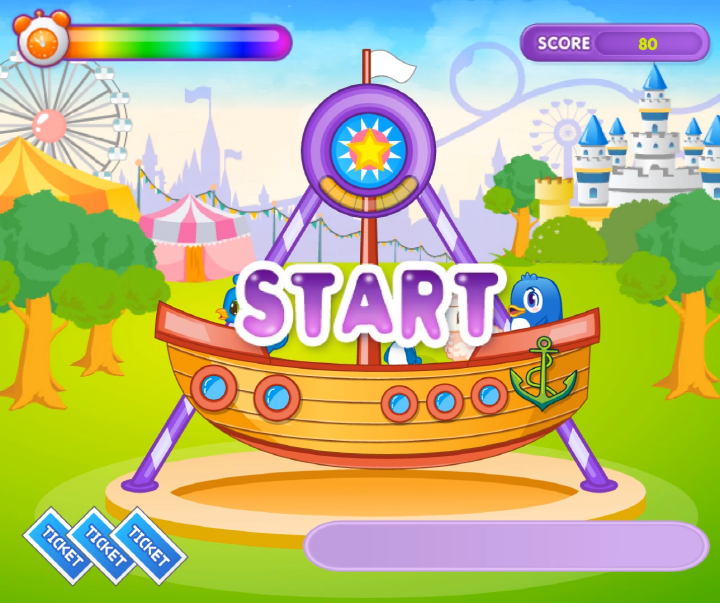 신나는-놀이동산-바이킹-초급-플래시게임-시작-화면