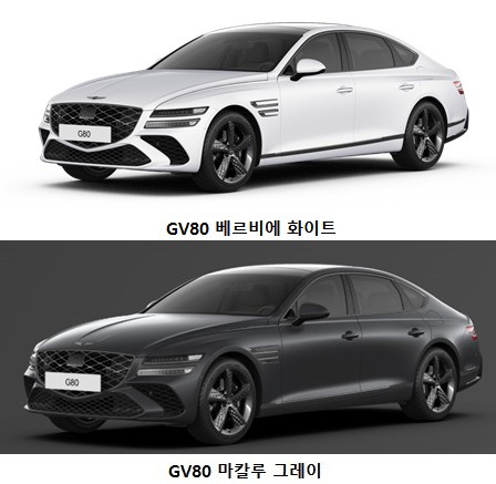 G80 가솔린 2.5 터보 / 가솔린 3.5 터보 외장 색상비교